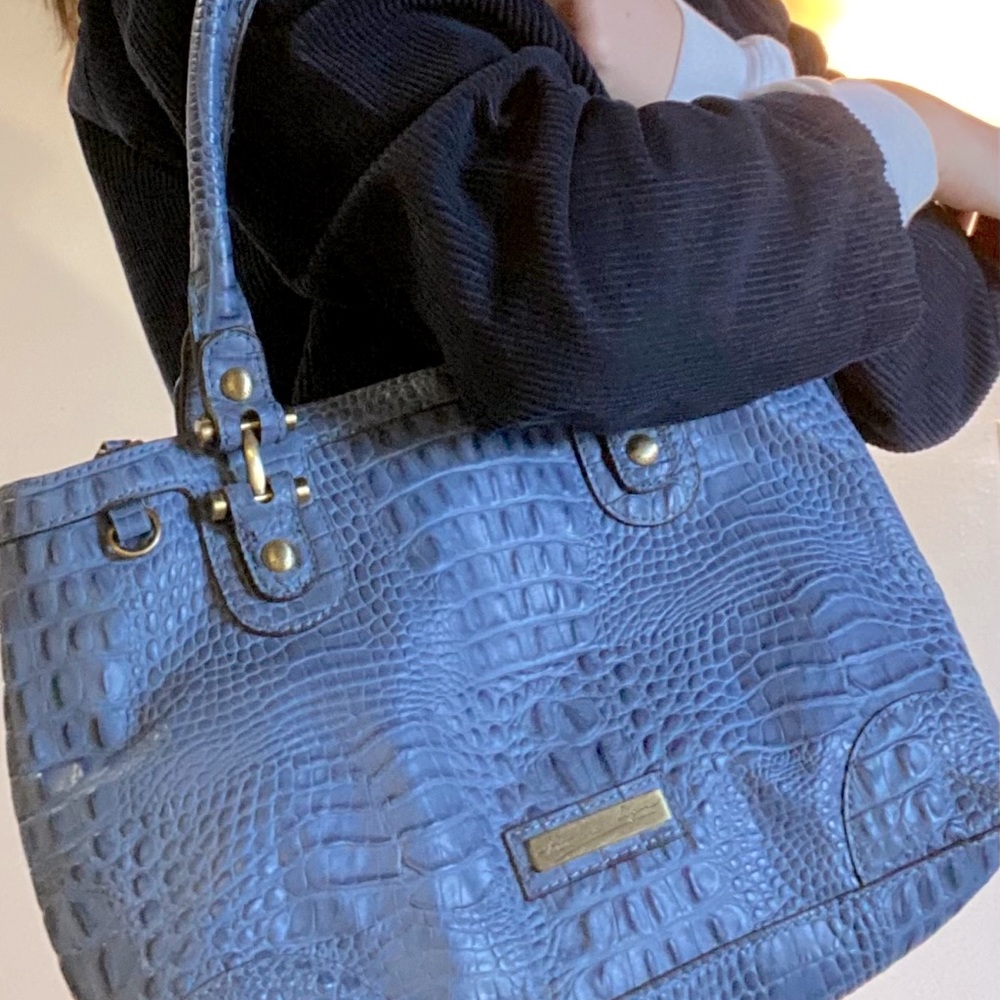 Etienne Aigner Purse Vintage Blue Croc Bag EUC Lux